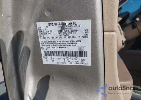 2012 Ford Escape Xlt z USA, uszkodzony, nr VIN 1FMCU0DG2CKB51161